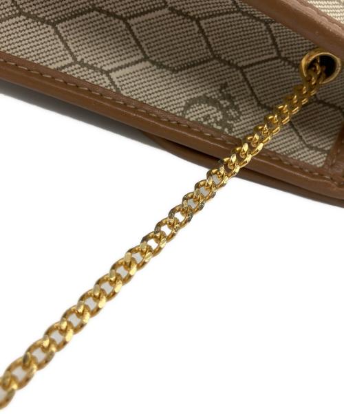 Christian Dior（クリスチャン ディオール）Christian Dior (クリスチャン ディオール) ハニカム柄　チェーンショルダーバッグ ブラウン×ベージュの古着・服飾アイテム