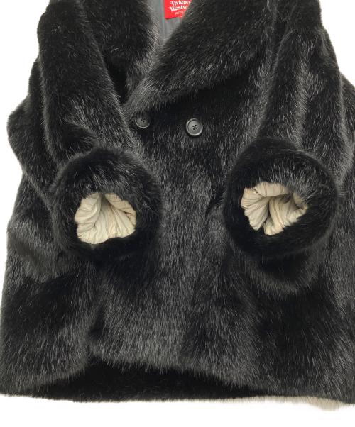 Vivienne Westwood（ヴィヴィアンウエストウッド）Vivienne Westwood (ヴィヴィアンウエストウッド) フェイクファーコート ブラック サイズ:Sの古着・服飾アイテム