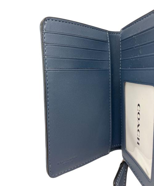 COACH（コーチ）COACH (コーチ) ミディアム コーナー ジップ ウォレット・シグネチャー ジャカード ネイビーの古着・服飾アイテム