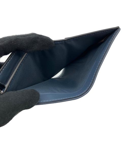 COACH（コーチ）COACH (コーチ) ミディアム コーナー ジップ ウォレット・シグネチャー ジャカード ネイビーの古着・服飾アイテム