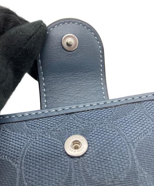 COACH（コーチ）COACH (コーチ) ミディアム コーナー ジップ ウォレット・シグネチャー ジャカード ネイビーの古着・服飾アイテム