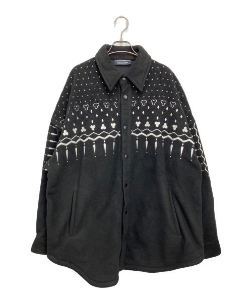 Onitsuka Tiger（オニツカタイガー）Onitsuka Tiger (オニツカタイガー) フリースジャケット ブラック×ホワイト サイズ:Lの古着・服飾アイテム