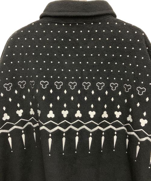 Onitsuka Tiger（オニツカタイガー）Onitsuka Tiger (オニツカタイガー) フリースジャケット ブラック×ホワイト サイズ:Lの古着・服飾アイテム