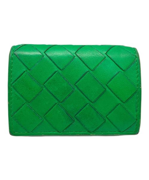 BOTTEGA VENETA（ボッテガベネタ）BOTTEGA VENETA (ボッテガベネタ) イントレチャート　3つ折り財布 グリーンの古着・服飾アイテム