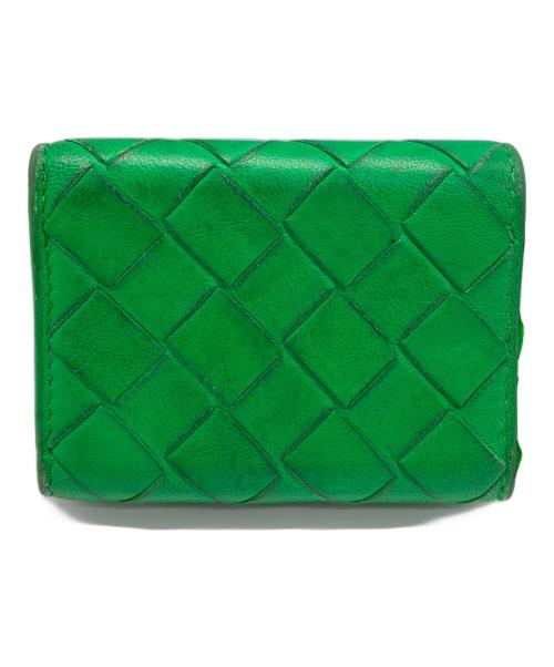 BOTTEGA VENETA（ボッテガベネタ）BOTTEGA VENETA (ボッテガベネタ) イントレチャート　3つ折り財布 グリーンの古着・服飾アイテム