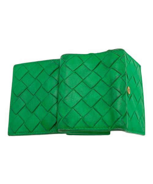 BOTTEGA VENETA（ボッテガベネタ）BOTTEGA VENETA (ボッテガベネタ) イントレチャート　3つ折り財布 グリーンの古着・服飾アイテム