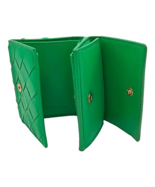 BOTTEGA VENETA（ボッテガベネタ）BOTTEGA VENETA (ボッテガベネタ) イントレチャート　3つ折り財布 グリーンの古着・服飾アイテム