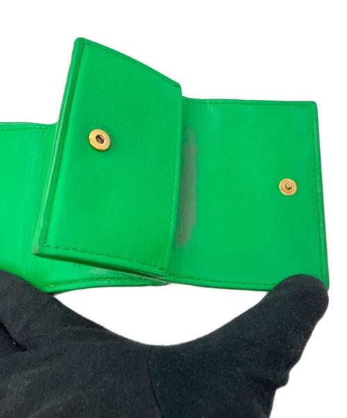 BOTTEGA VENETA（ボッテガベネタ）BOTTEGA VENETA (ボッテガベネタ) イントレチャート　3つ折り財布 グリーンの古着・服飾アイテム