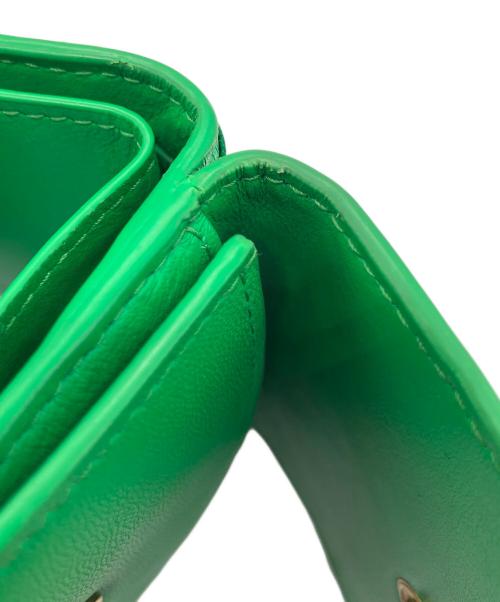 BOTTEGA VENETA（ボッテガベネタ）BOTTEGA VENETA (ボッテガベネタ) イントレチャート　3つ折り財布 グリーンの古着・服飾アイテム