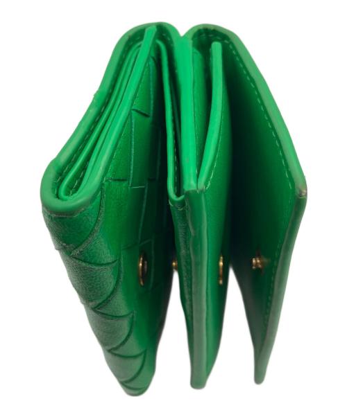 BOTTEGA VENETA（ボッテガベネタ）BOTTEGA VENETA (ボッテガベネタ) イントレチャート　3つ折り財布 グリーンの古着・服飾アイテム