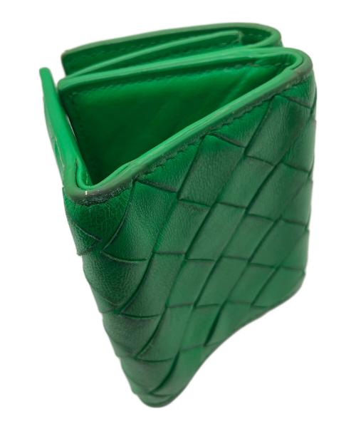 BOTTEGA VENETA（ボッテガベネタ）BOTTEGA VENETA (ボッテガベネタ) イントレチャート　3つ折り財布 グリーンの古着・服飾アイテム