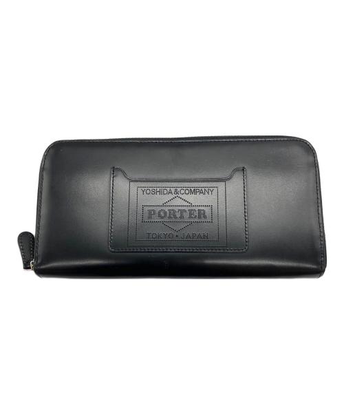 PORTER（ポーター）PORTER (ポーター) 長財布 ブラック×オレンジの古着・服飾アイテム