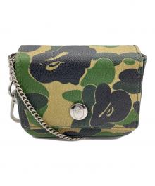 A BATHING APE（ア ベイシング エイプ）の古着「ミニショルダーバッグ」｜グリーン×ベージュ