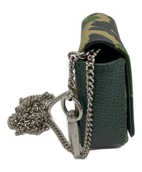 A BATHING APE（ア ベイシング エイプ）A BATHING APE (ア ベイシング エイプ) ミニショルダーバッグ グリーン×ベージュの古着・服飾アイテム