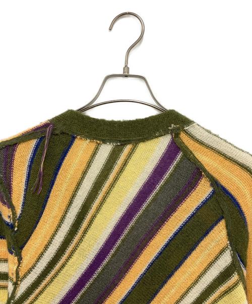 PERVERZE（パーバーズ）PERVERZE (パーバーズ) 厚手カーディガン グリーン×オレンジ サイズ:Freeの古着・服飾アイテム