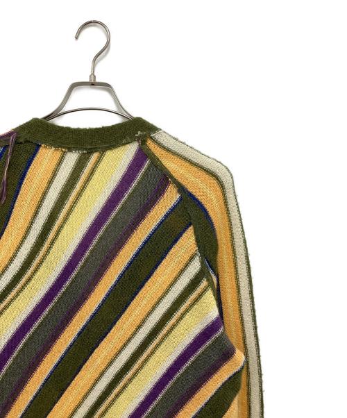 PERVERZE（パーバーズ）PERVERZE (パーバーズ) 厚手カーディガン グリーン×オレンジ サイズ:Freeの古着・服飾アイテム