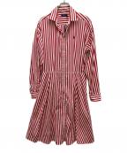 POLO RALPH LAURENポロ・ラルフローレン）の古着「ストライプシャツワンピース」｜レッド×ホワイト