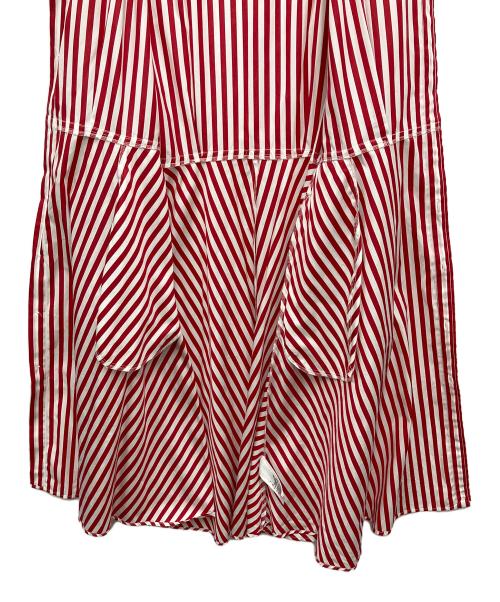 POLO RALPH LAUREN（ポロ・ラルフローレン）POLO RALPH LAUREN (ポロ・ラルフローレン) ストライプシャツワンピース レッド×ホワイト サイズ:US6の古着・服飾アイテム