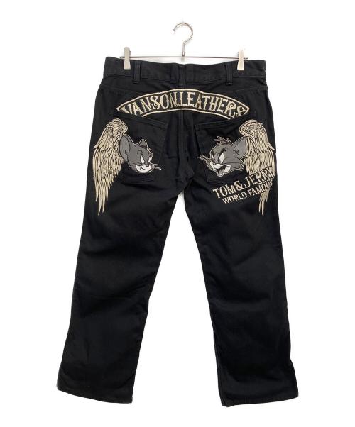 VANSON（バンソン）VANSON (バンソン) トムとジェリー (トムトジェリー) デニムパンツ ブラック サイズ:W34の古着・服飾アイテム