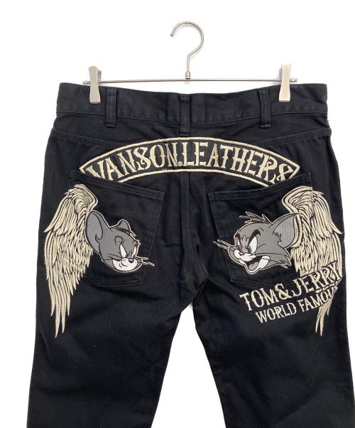 VANSON（バンソン）VANSON (バンソン) トムとジェリー (トムトジェリー) デニムパンツ ブラック サイズ:W34の古着・服飾アイテム