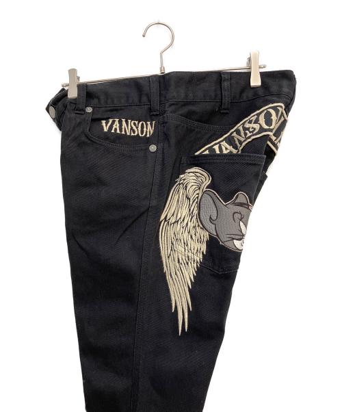 VANSON（バンソン）VANSON (バンソン) トムとジェリー (トムトジェリー) デニムパンツ ブラック サイズ:W34の古着・服飾アイテム