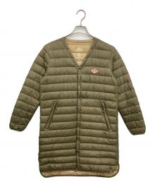 DANTON（ダントン）の古着「Vネックロングインナーダウンコート」｜オリーブ