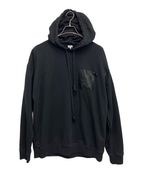LOEWE（ロエベ）LOEWE (ロエベ) アナグラムパッチポケットフーディー ブラック サイズ:XLの古着・服飾アイテム