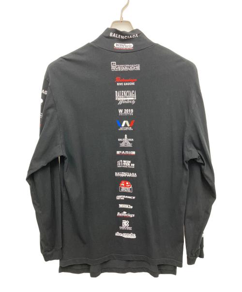 BALENCIAGA（バレンシアガ）BALENCIAGA (バレンシアガ)  Multi Logo Turtle Neck Long Sleeve Tee(マルチロゴタートルネックロングスリーブTシャツ) ブラック サイズ:Lの古着・服飾アイテム