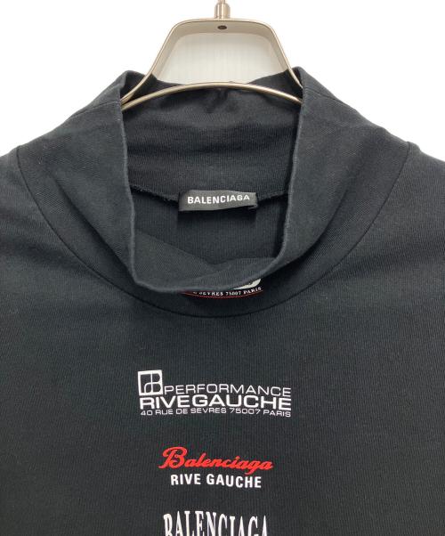 BALENCIAGA（バレンシアガ）BALENCIAGA (バレンシアガ)  Multi Logo Turtle Neck Long Sleeve Tee(マルチロゴタートルネックロングスリーブTシャツ) ブラック サイズ:Lの古着・服飾アイテム