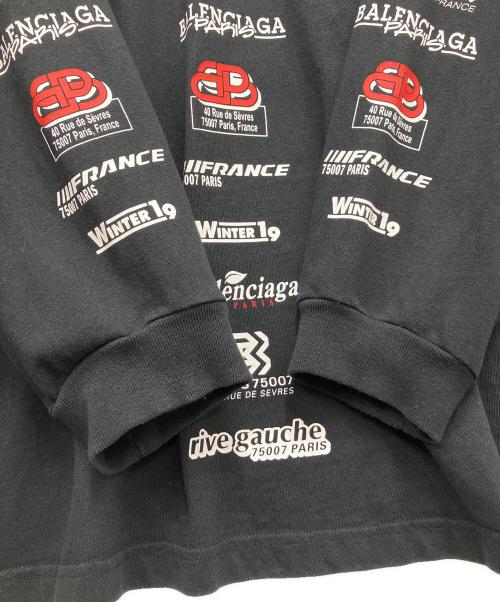 BALENCIAGA（バレンシアガ）BALENCIAGA (バレンシアガ)  Multi Logo Turtle Neck Long Sleeve Tee(マルチロゴタートルネックロングスリーブTシャツ) ブラック サイズ:Lの古着・服飾アイテム