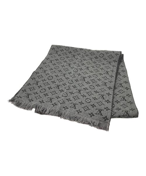 LOUIS VUITTON（ルイ ヴィトン）LOUIS VUITTON (ルイ ヴィトン) マフラー エシャルプ モノグラム・クラシック グレー×ブラックの古着・服飾アイテム