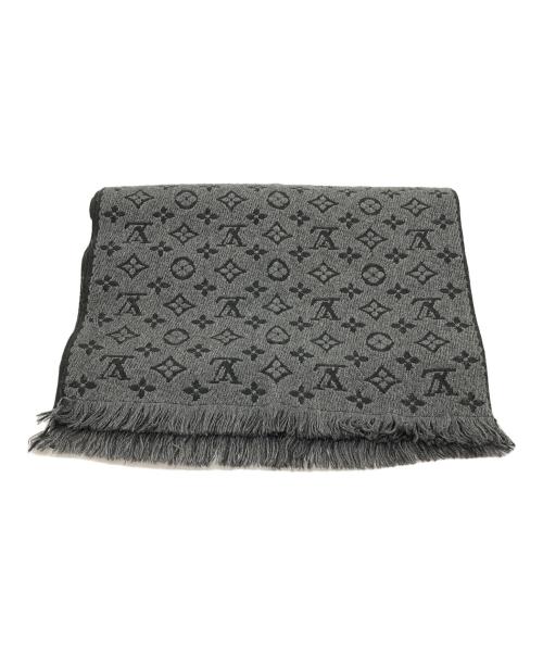 LOUIS VUITTON（ルイ ヴィトン）LOUIS VUITTON (ルイ ヴィトン) マフラー エシャルプ モノグラム・クラシック グレー×ブラックの古着・服飾アイテム