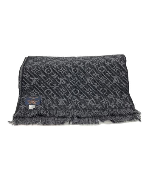 LOUIS VUITTON（ルイ ヴィトン）LOUIS VUITTON (ルイ ヴィトン) マフラー エシャルプ モノグラム・クラシック グレー×ブラックの古着・服飾アイテム