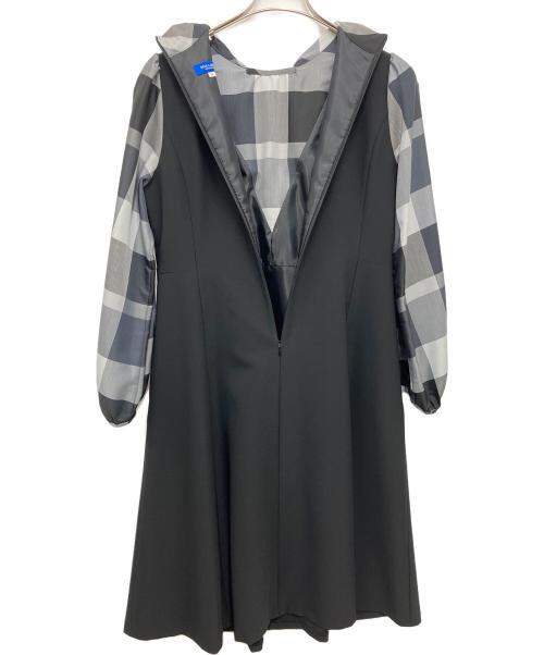 BLUE LABEL CRESTBRIDGE（ブルーレーベルクレストブリッジ）BLUE LABEL CRESTBRIDGE (ブルーレーベルクレストブリッジ) ドッキングジャンパースカートドレス ブラック×グレー サイズ:Sの古着・服飾アイテム