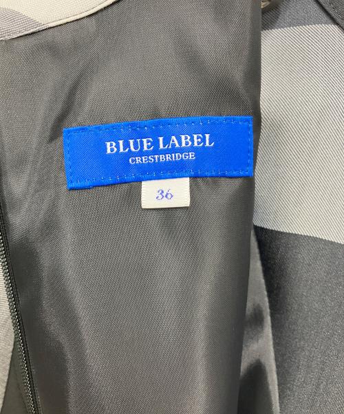 BLUE LABEL CRESTBRIDGE（ブルーレーベルクレストブリッジ）BLUE LABEL CRESTBRIDGE (ブルーレーベルクレストブリッジ) ドッキングジャンパースカートドレス ブラック×グレー サイズ:Sの古着・服飾アイテム