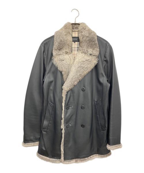 BURBERRY BLACK LABEL（バーバリーブラックレーベル）BURBERRY BLACK LABEL (バーバリーブラックレーベル) レザーコート ブラック サイズ:Lの古着・服飾アイテム