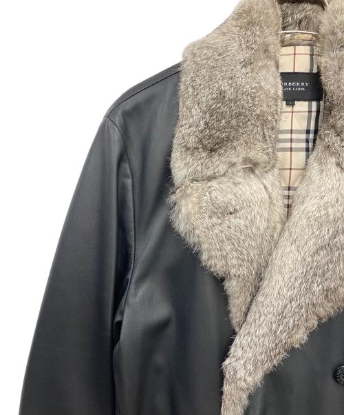 BURBERRY BLACK LABEL（バーバリーブラックレーベル）BURBERRY BLACK LABEL (バーバリーブラックレーベル) レザーコート ブラック サイズ:Lの古着・服飾アイテム
