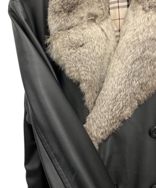 BURBERRY BLACK LABEL（バーバリーブラックレーベル）BURBERRY BLACK LABEL (バーバリーブラックレーベル) レザーコート ブラック サイズ:Lの古着・服飾アイテム
