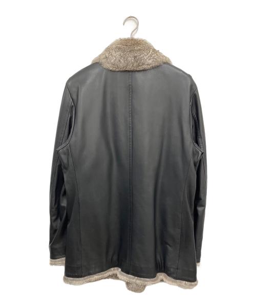 BURBERRY BLACK LABEL（バーバリーブラックレーベル）BURBERRY BLACK LABEL (バーバリーブラックレーベル) レザーコート ブラック サイズ:Lの古着・服飾アイテム