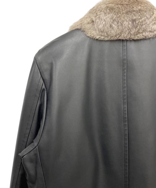 BURBERRY BLACK LABEL（バーバリーブラックレーベル）BURBERRY BLACK LABEL (バーバリーブラックレーベル) レザーコート ブラック サイズ:Lの古着・服飾アイテム