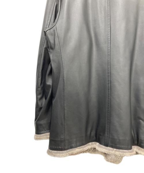 BURBERRY BLACK LABEL（バーバリーブラックレーベル）BURBERRY BLACK LABEL (バーバリーブラックレーベル) レザーコート ブラック サイズ:Lの古着・服飾アイテム