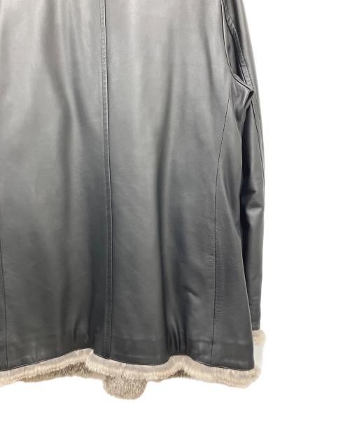 BURBERRY BLACK LABEL（バーバリーブラックレーベル）BURBERRY BLACK LABEL (バーバリーブラックレーベル) レザーコート ブラック サイズ:Lの古着・服飾アイテム