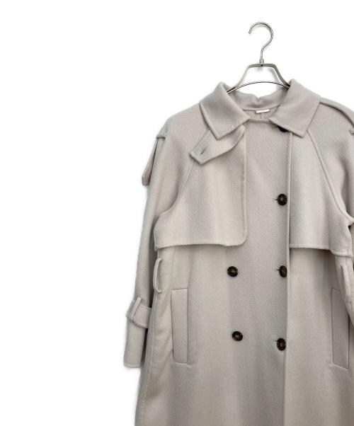 Snidel（スナイデル）Snidel (スナイデル) ウロコカシミアスタンドカラーコート ライトグレーの古着・服飾アイテム