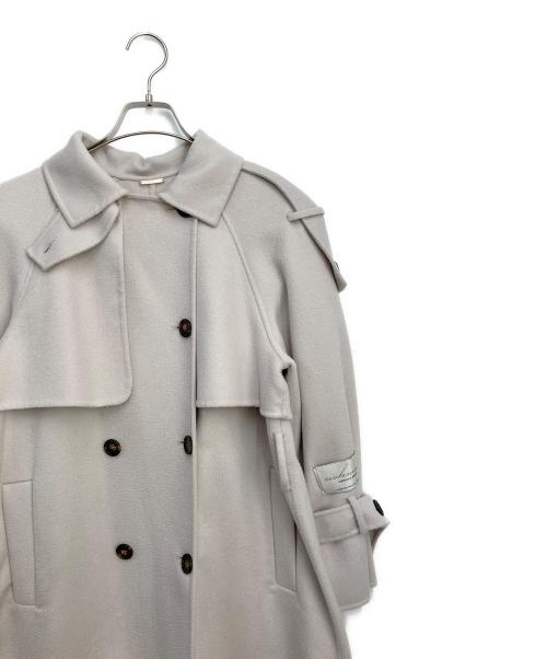 Snidel（スナイデル）Snidel (スナイデル) ウロコカシミアスタンドカラーコート ライトグレーの古着・服飾アイテム