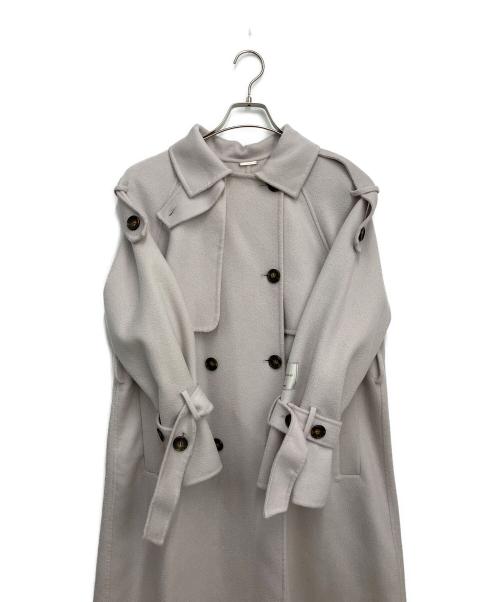 Snidel（スナイデル）Snidel (スナイデル) ウロコカシミアスタンドカラーコート ライトグレーの古着・服飾アイテム