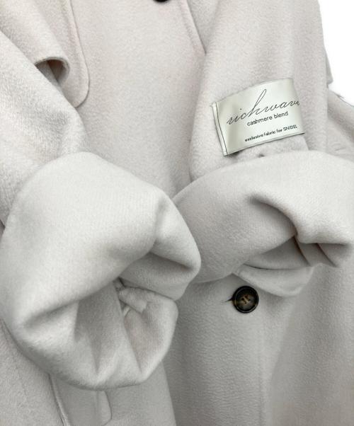 Snidel（スナイデル）Snidel (スナイデル) ウロコカシミアスタンドカラーコート ライトグレーの古着・服飾アイテム