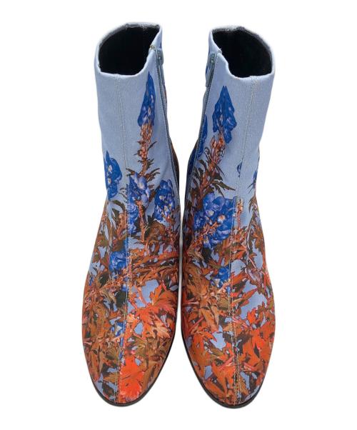 DRIES VAN NOTEN（ドリスヴァンノッテン）DRIES VAN NOTEN (ドリスヴァンノッテン) サイドジップブーツ オレンジ×ブルー サイズ:36の古着・服飾アイテム