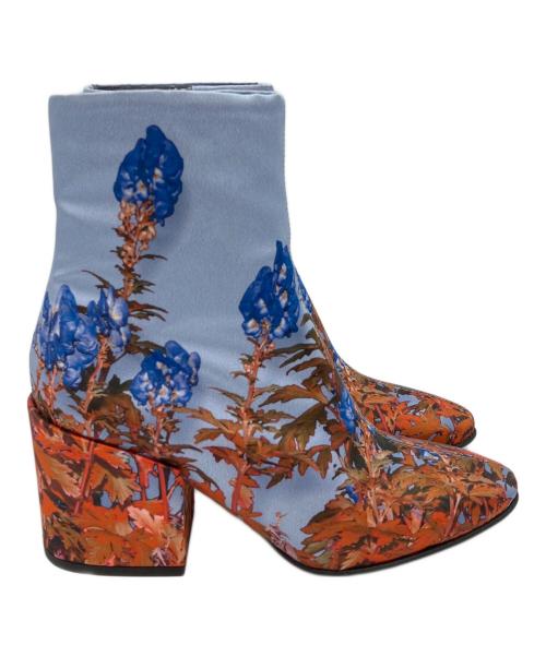 DRIES VAN NOTEN（ドリスヴァンノッテン）DRIES VAN NOTEN (ドリスヴァンノッテン) サイドジップブーツ オレンジ×ブルー サイズ:36の古着・服飾アイテム
