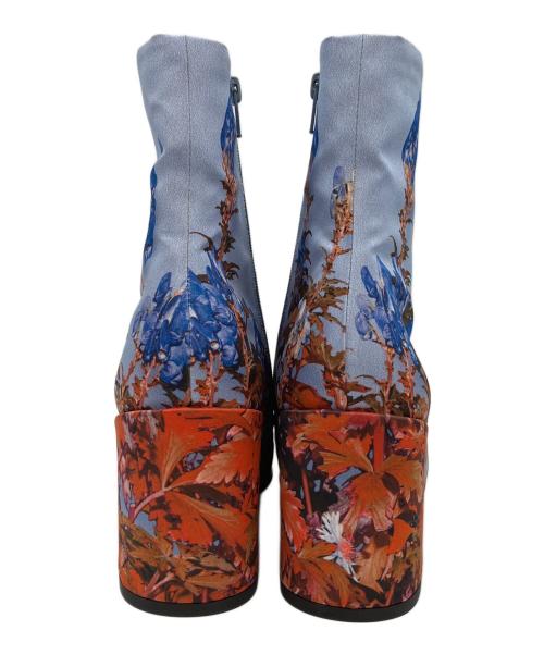 DRIES VAN NOTEN（ドリスヴァンノッテン）DRIES VAN NOTEN (ドリスヴァンノッテン) サイドジップブーツ オレンジ×ブルー サイズ:36の古着・服飾アイテム