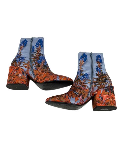 DRIES VAN NOTEN（ドリスヴァンノッテン）DRIES VAN NOTEN (ドリスヴァンノッテン) サイドジップブーツ オレンジ×ブルー サイズ:36の古着・服飾アイテム